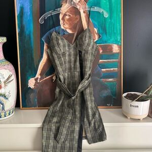 Fashion Nova Black and Tan Checkered Bodycon Dress Small